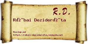 Rábai Dezideráta névjegykártya